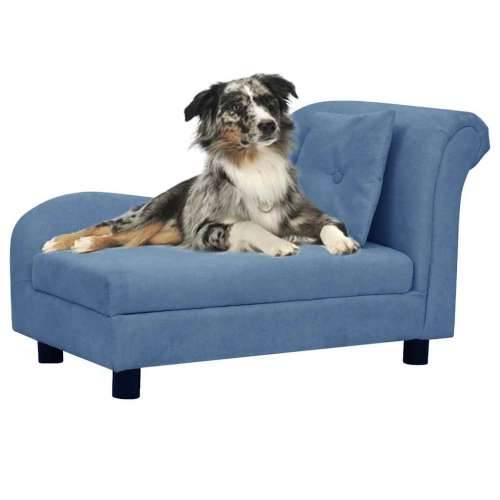 Sofa za pse s jastukom plava 83 x 44 x 44 cm plišana - Plava Cijena