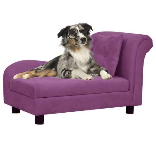 Sofa za pse s jastukom bordo 83 x 44 x 44 cm plišana - Tamno crvena Cijena