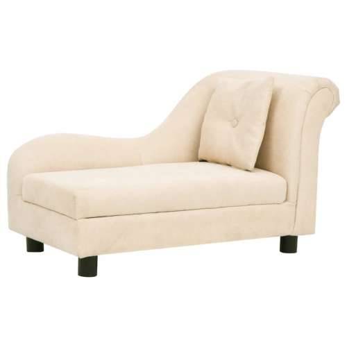 Sofa za pse s jastukom krem 83 x 44 x 44 cm plišana - Krema Cijena