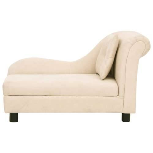 Sofa za pse s jastukom krem 83 x 44 x 44 cm plišana - Krema Cijena