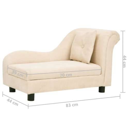 Sofa za pse s jastukom krem 83 x 44 x 44 cm plišana - Krema Cijena