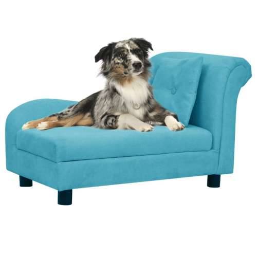 Sofa za pse s jastukom tirkizna 83 x 44 x 44 cm plišana Cijena