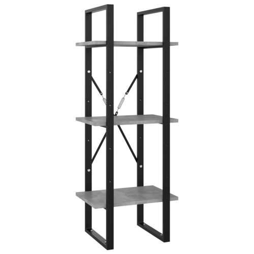 Ormarić za knjige s 3 razine boja betona 40x30x105 cm drveni - Beton siva 1 105 cm Konstruirano drvo Cijena