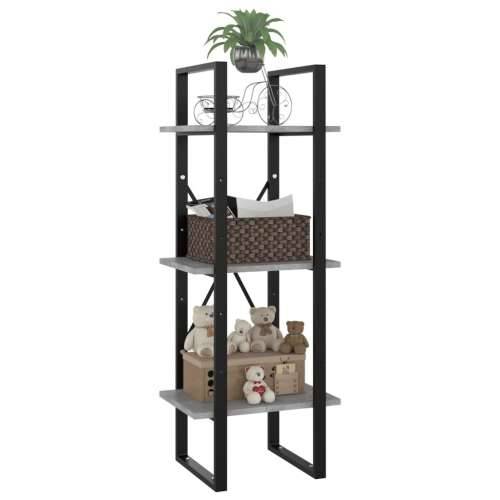 Ormarić za knjige s 3 razine boja betona 40x30x105 cm drveni - Beton siva 1 105 cm Konstruirano drvo Cijena