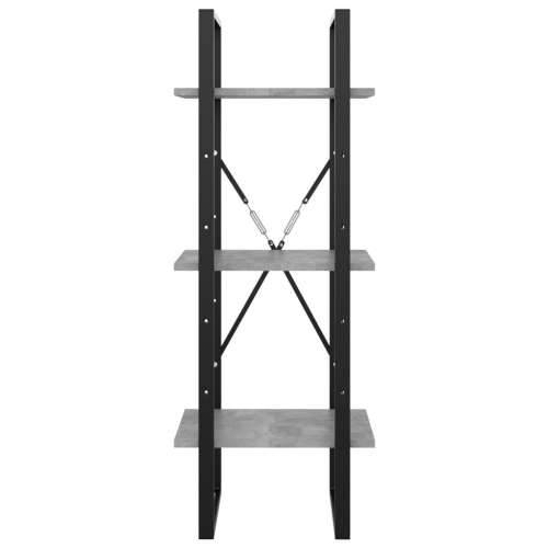 Ormarić za knjige s 3 razine boja betona 40x30x105 cm drveni - Beton siva 1 105 cm Konstruirano drvo Cijena