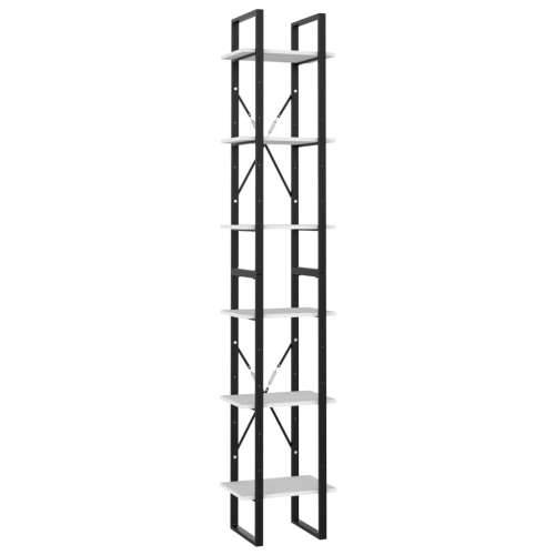Ormarić za knjige sa 6 razina bijeli 40 x 30 x 210 cm drveni - Bijela 1 210 cm Konstruirano drvo Cijena