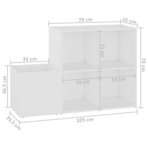 Ormarić za cipele bijeli 105 x 35,5 x 70 cm konstruirano drvo - Bijela 1 Cijena