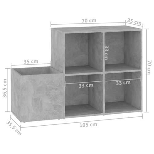 Ormarić za cipele boja betona 105x35,5x70 cm konstruirano drvo - Beton siva 1 Cijena