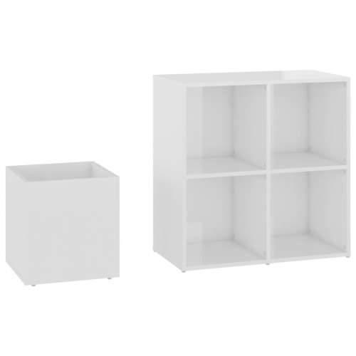 Ormarić za cipele visoki sjaj bijeli 105x35,5x70 cm drveni - Visoko sjajno bijela 1 Cijena