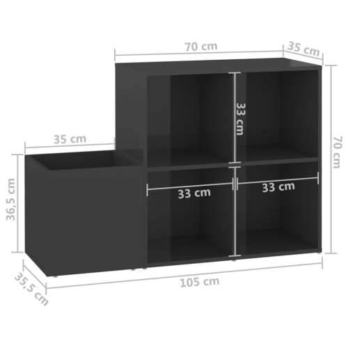 Ormarić za cipele sjajni sivi 105x35,5x70 cm konstruirano drvo - visoko sjajno siva 1 Cijena