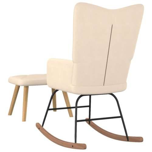 Stolica za ljuljanje s osloncem za noge krem od tkanine Cijena