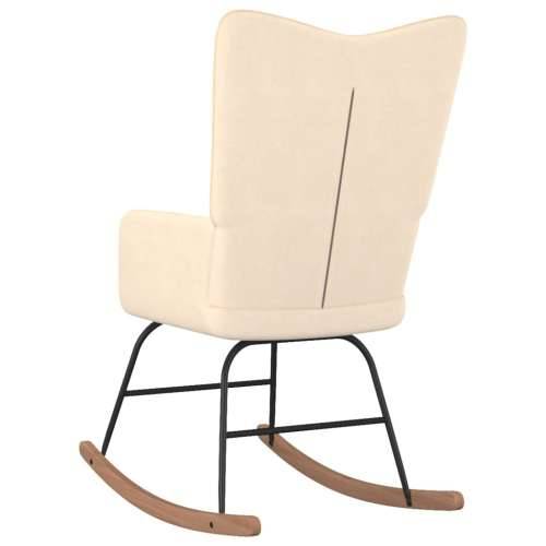 Stolica za ljuljanje s osloncem za noge krem od tkanine Cijena