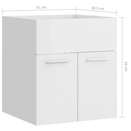 Ormarić za umivaonik visoki sjaj bijeli 41x38,5x46 cm drveni Cijena