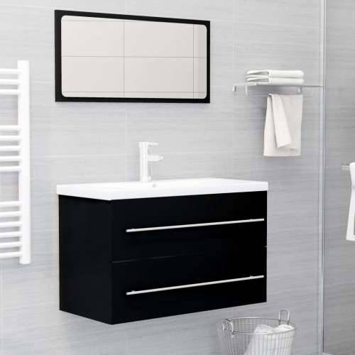 Ormarić za Lavabo - Umivaonik crni 80 x 38,5 x 48 cm konstruirano drvo - Crna 80 x 38.5 x 48 cm 1 Cijena