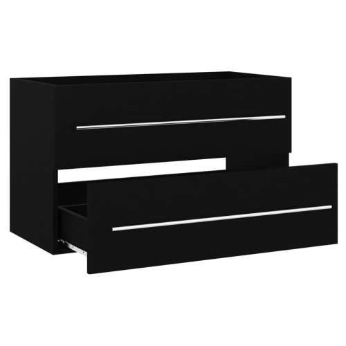 Ormarić za Lavabo - Umivaonik crni 80 x 38,5 x 48 cm konstruirano drvo - Crna 80 x 38.5 x 48 cm 1 Cijena