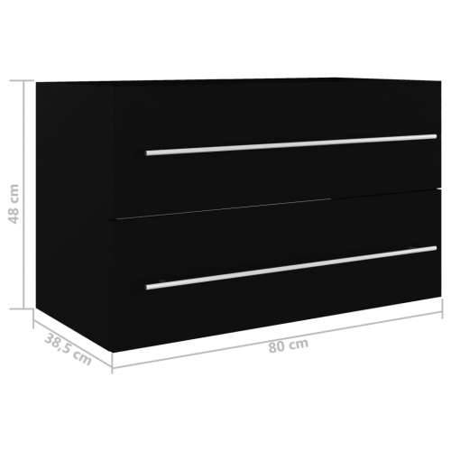 Ormarić za Lavabo - Umivaonik crni 80 x 38,5 x 48 cm konstruirano drvo - Crna 80 x 38.5 x 48 cm 1 Cijena