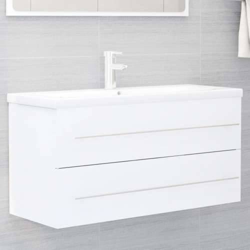 Ormarić za Lavabo - Umivaonik bijeli 100x38,5x48 cm konstruirano drvo - Bijela 100 x 38.5 x 48 cm 1 Cijena