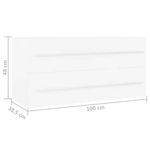 Ormarić za Lavabo - Umivaonik bijeli 100x38,5x48 cm konstruirano drvo - Bijela 100 x 38.5 x 48 cm 1 Cijena