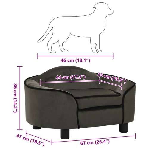 Sofa za pse tamnosiva 67 x 47 x 36 cm plišana - Tamno siva Cijena