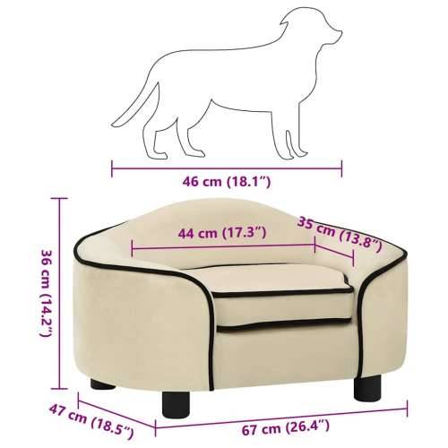Sofa za pse krem 67 x 47 x 36 cm plišana - Krema Cijena
