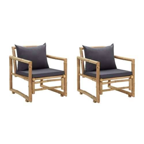 Vrtne stolice s jastucima 2 kom od bambusa