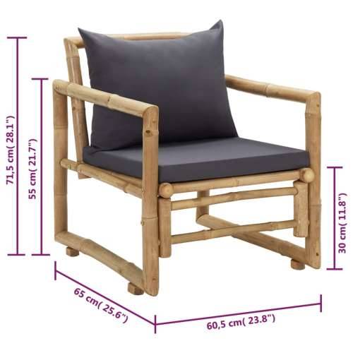 Vrtne stolice s jastucima 2 kom od bambusa Cijena