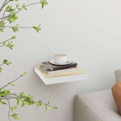Plutajuća zidna polica boja hrasta i bijela 23x23,5x3,8 cm MDF - Boja hrasta i bijela 23 x 23.5 x 3.8 cm 1 Cijena