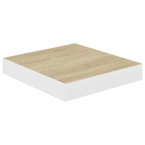 Plutajuća zidna polica boja hrasta i bijela 23x23,5x3,8 cm MDF - Boja hrasta i bijela 23 x 23.5 x 3.8 cm 1 Cijena