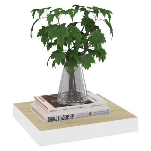 Plutajuća zidna polica boja hrasta i bijela 23x23,5x3,8 cm MDF - Boja hrasta i bijela 23 x 23.5 x 3.8 cm 1 Cijena
