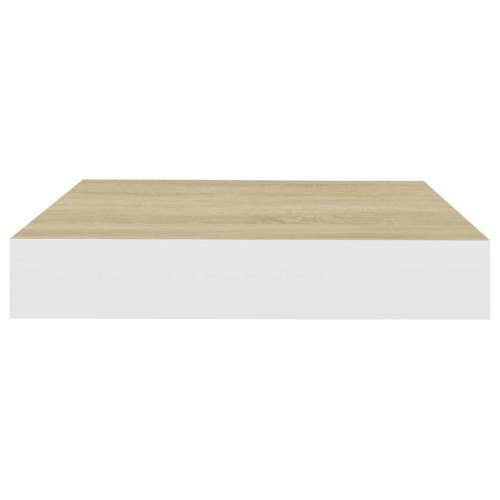 Plutajuća zidna polica boja hrasta i bijela 23x23,5x3,8 cm MDF - Boja hrasta i bijela 23 x 23.5 x 3.8 cm 1 Cijena