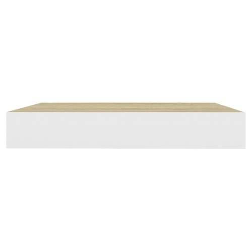 Plutajuća zidna polica boja hrasta i bijela 23x23,5x3,8 cm MDF - Boja hrasta i bijela 23 x 23.5 x 3.8 cm 1 Cijena
