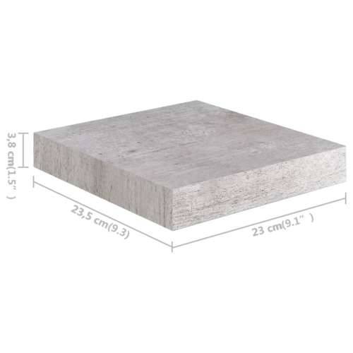 Plutajuće zidne police 2 kom boja betona 23 x 23,5 x 3,8 cm MDF Cijena