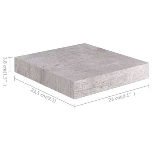 Plutajuće zidne police 4 kom boja betona 23 x 23,5 x 3,8 cm MDF Cijena