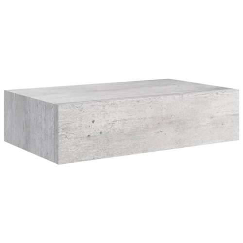 Zidna polica s ladicom siva boja betona 40 x 23,5 x 10 cm MDF Cijena