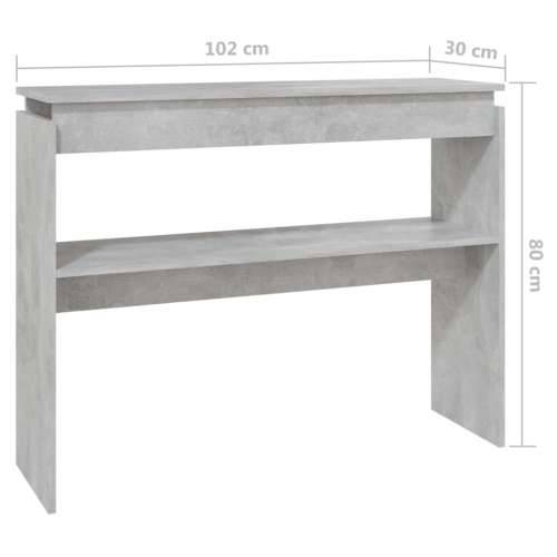 Konzolni stol boja betona 102 x 30 x 80 cm konstruirano drvo - Beton siva 1 102 cm Cijena