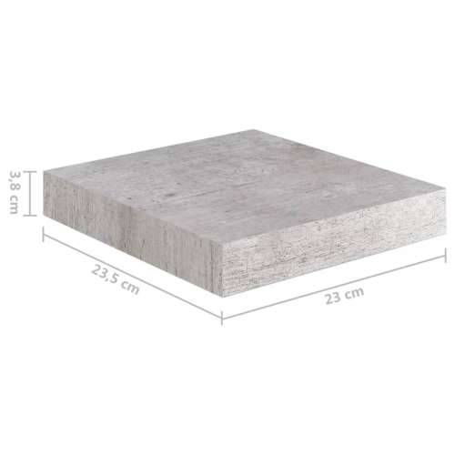 Plutajuća zidna polica siva boja betona 23 x 23,5 x 3,8 cm MDF Cijena