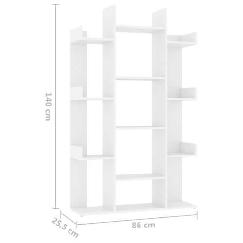 Ormarić za knjige bijeli 86 x 25,5 x 140 cm konstruirano drvo - Bijela 1 86 cm Cijena