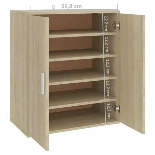 Ormarić za cipele boja hrasta 60 x 35 x 70 cm konstruirano drvo - sonoma hrast 60 x 35 x 70 cm 1 shoe cabinet with door Cijena