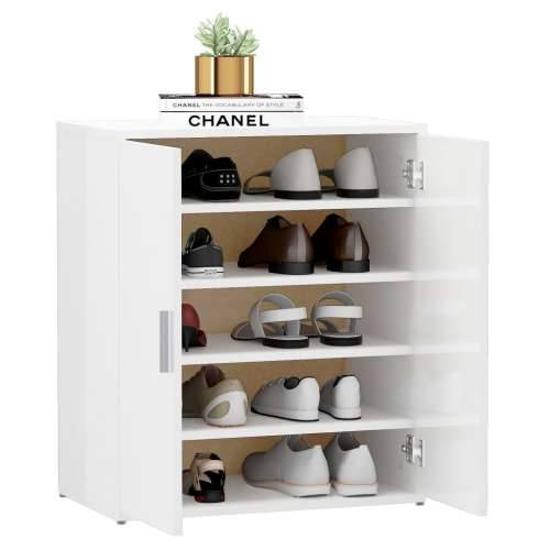 Ormarić za cipele sjajni bijeli 60x35x70 cm konstruirano drvo - Visoko sjajno bijela 60 x 35 x 70 cm 1 shoe cabinet with door Cijena