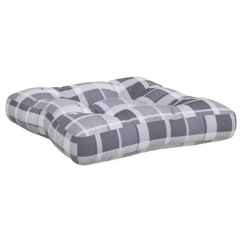 Jastuci za palete 3 kom sivi karirani od tkanine Cijena