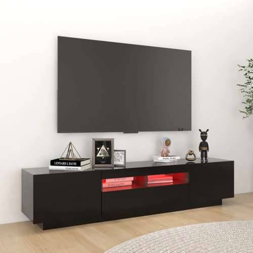 TV ormarić s LED svjetlima crni 180 x 35 x 40 cm Cijena
