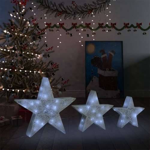 Ukrasne božićne zvijezde 3 kom bijele mrežaste LED Cijena