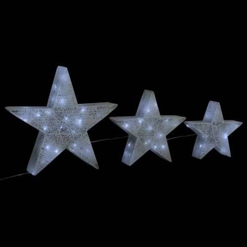 Ukrasne božićne zvijezde 3 kom bijele mrežaste LED Cijena