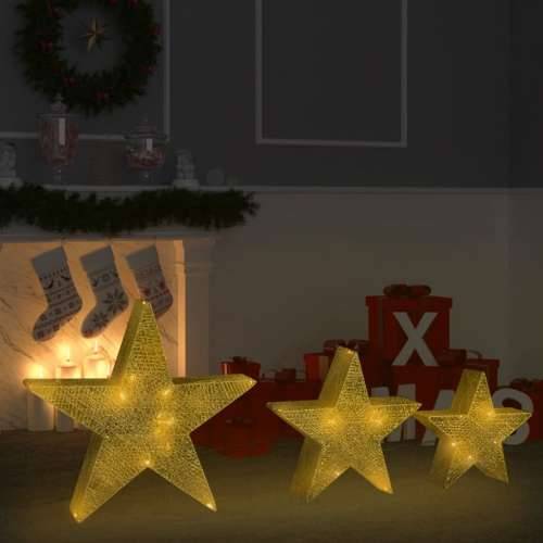 Ukrasne božićne zvijezde 3 kom zlatne mrežaste LED Cijena