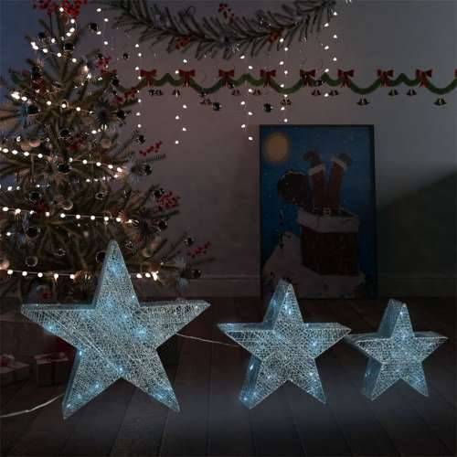 Ukrasne božićne zvijezde 3 kom srebrne mrežaste LED Cijena