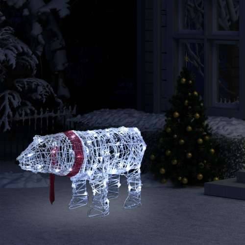 Ukrasni božićni medvjed s 45 LED žarulja 71x20x38 cm akrilni Cijena