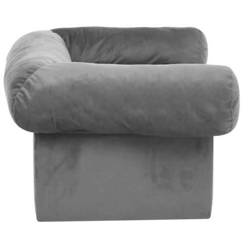 Sofa za pse s ladicom siva 75 x 50 x 38 cm plišana - Siva Cijena