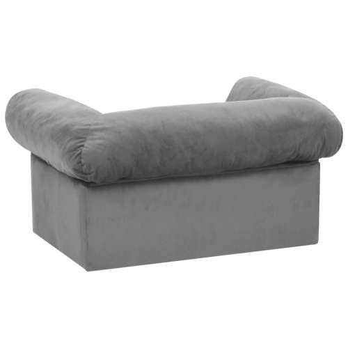 Sofa za pse s ladicom siva 75 x 50 x 38 cm plišana - Siva Cijena