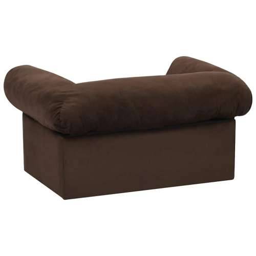 Sofa za pse s ladicom smeđa 75 x 50 x 38 cm plišana - Smeđa Cijena