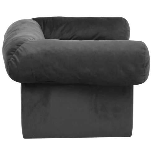 Sofa za pse s ladicom tamnosiva 75 x 50 x 38 cm plišana - Tamno siva Cijena